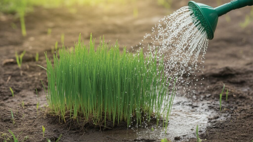 how much to water new grass seed