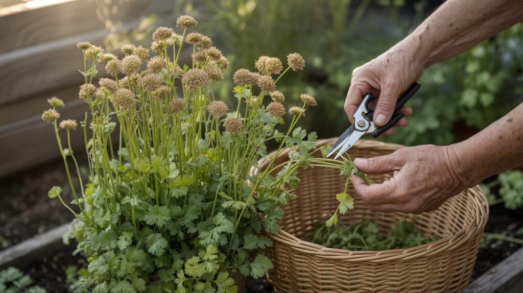 drying cilantro seeds