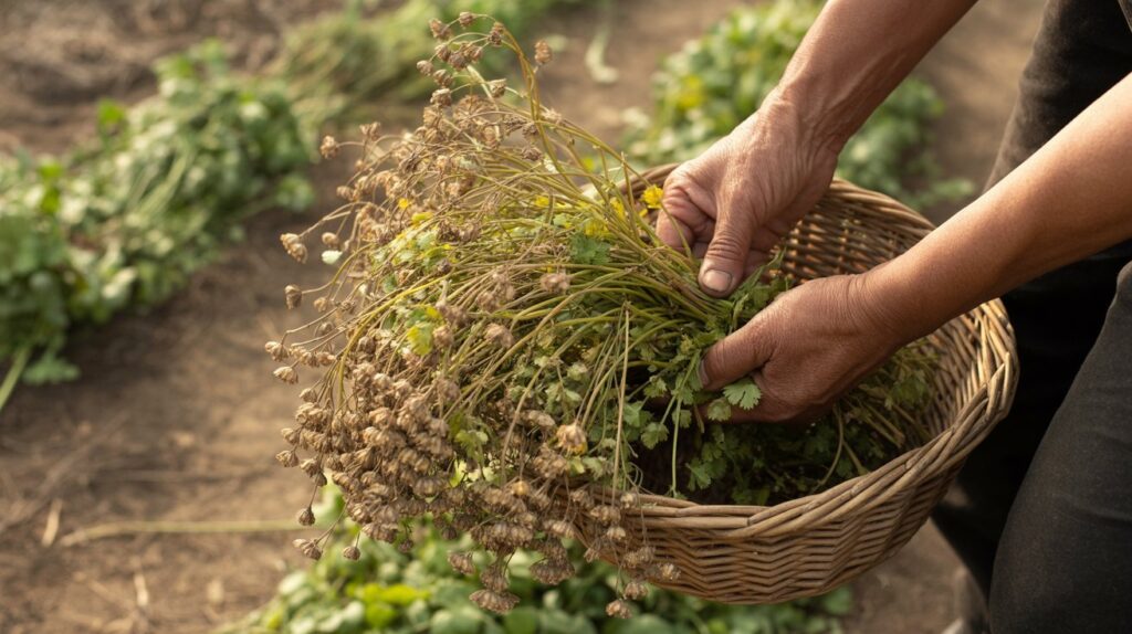 drying cilantro seeds