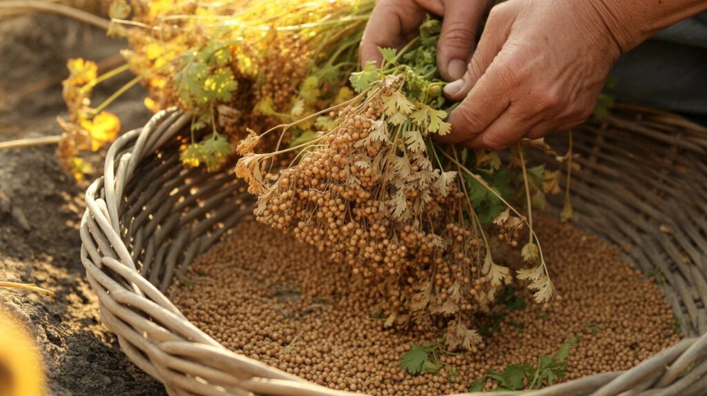 drying cilantro seeds