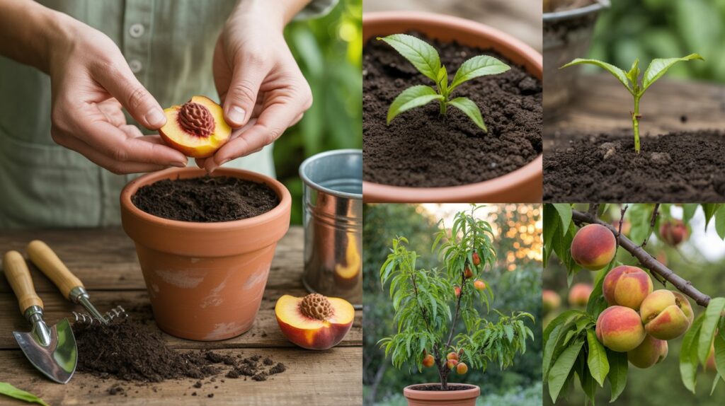 how to plant a peach seed
